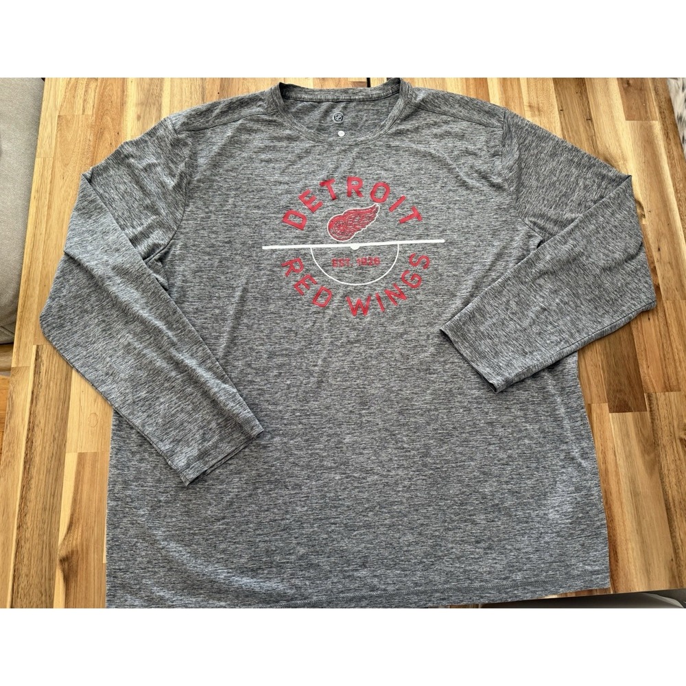 Detroit Red Wings Long Sleeve T Shirt Mens XXL 2XL NHL Authentic